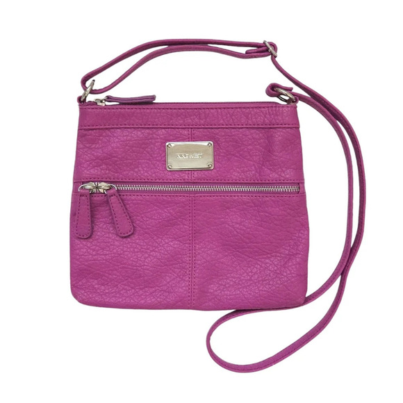 Nine West Fuchsia Pink Pebbled Leather Crossbody Handbag - Picture 1 of 6